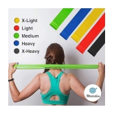 Standard Loop Bands - Resistance Band Kit Set, 5 Levels of Resistance - Exercise Bands for Strength Training, Flexibility, & Body Workout - Light, Medium, Heavy, Pack of 1 - Multi Color