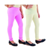 Kids Cave - Baby Pink Cotton Blend Girls Leggings ( ) - None