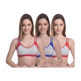 Softskin Poly Cotton Seamless Bra - Multi Color Pack of 3 - None