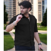 clafoutis Polyester Regular Fit Solids Half Sleeves Mens Casual Shirt - Black ( Pack of 1 ) - None