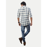 Men White Long Sleeves Checked Casual Shirt