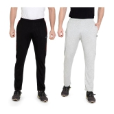 Zeffit Solid Men Black, Grey Track Pants (Pack Of 2 ) - M