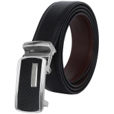 Zacharias - Black Leather Mens Casual Belt ( Pack of 1 ) - None