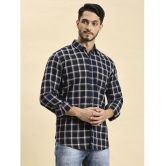 HJ HASASI 100% Cotton Slim Fit Checks Full Sleeves Mens Casual Shirt - Navy ( Pack of 1 ) - None