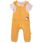 Juscubs Mustard Cotton Dungarees For Baby Girl ( Pack of 1 ) - None