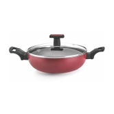 Milton Pro Cook Granito Induction Kadhai With Glass Lid, 30 cm / 4.9 Litre, Maroon