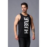 Husstle Printed Black Vest for Men S