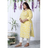 Swasti Cotton Printed Straight Womens Kurti - Yellow ( Pack of 1 ) - None