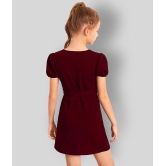 Addyvero - Maroon Cotton Blend Girls A-line Dress ( Pack of 1 ) - None