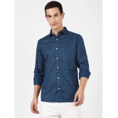 UrbanMark Mens 100% Cotton Full Sleeves Slim Fit Printed Casual Shirt-Navy - None