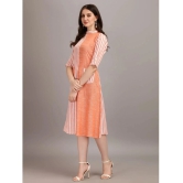 gufrina Cotton Blend Striped Midi Womens Fit & Flare Dress - Orange ( Pack of 1 ) - None