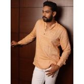 Men Orange Hemp Short Kurta