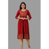 Lee Moda - Maroon Rayon Women''s Flared Kurti ( Pack of 1 ) - None