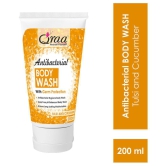 Qraa Antibacterial Body Wash With Goodness Of Tulsi & Cucumber, Germ Protection Shower Gel 200 mL