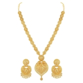 Asmitta Jewellery Golden Alloy Necklace Set ( Pack of 1 ) - Golden