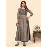 Vbuyz - Brown Cotton Blend Womens Anarkali Kurti ( Pack of 1 ) - None