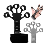 Finger Gripper Strength Trainer Forearm Finger Expander Exerciser Hand Yoga Resistance Guitar Finger Stretcher Band Finger Extension Exerciser Climbing Finger Strengthener (Pack of 2) - Mult