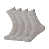 WILDSTUFF - Cotton Mens Solid Light Grey Mid Length Socks ( Pack of 4 ) - Light Grey