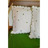 Little Hearts Green Cotton Bedsheet