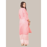 Pravia Lucknowi Chikankari Printed Long Kurti Palazzo Set for Women Girls