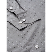 Indian Needle Grey Men's Cotton Printed Formal Shirts-L / Grey