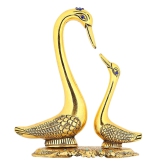 Bharat Saini Art ; Aluminium Kissing Duck Figurine Standard Golden 1 Piece