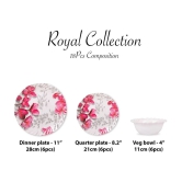 HomePro Royal Dinner Plates With Bowl Pink Melamine Dinner Set ( Pack of 12 ) - Pink