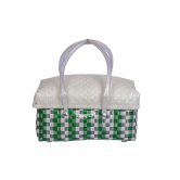 Woven Shopping Half Basket with Lid