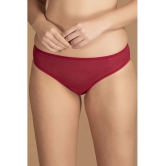 Clovia Pack of 1 Lace Solid Womens Bikini ( Maroon ) - None