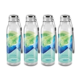 Milton Helix 1000 Pet Water Bottle, Set of 4, 1 Litre Each, Green - Green