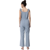 ALL WAYS YOU Women jumpsuit Poly Crepe fabric with Sleeveless & U Neck Blue XXL