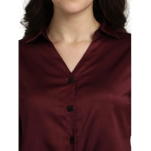 Smarty Pants Maroon Satin Shirt - Single - None