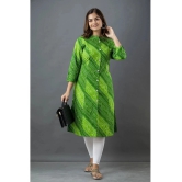 Lee Moda - Green Cotton Womens Front Slit Kurti ( Pack of 1 ) - None