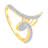 Vighnaharta  Designer Finger CZ Gold and Rhodium Plated Alloy Ring for Women and Girls - [VFJ1242FRG8] - None