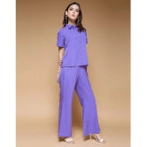 Selvia Purple Dyed Palazzo Top Set - None