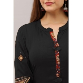 Preksha - Black Rayon Womens Front Slit Kurti ( Pack of 1 ) - None