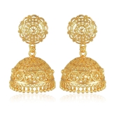 VIVASTRI Golden Jhumki Earrings ( Pack of 1 ) - Golden