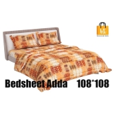 Bedsheet Adda-Super Mega King Size  King Size(108*108 in)-Pure Cotton Sanganeri Printed Jaipuri  Double Bedsheet With 2 Matching Pillow Covers-RJ-14-03-(108*108)-HT8203