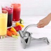 KATHIYAWADI Aluminum Lemon Squeezer, Manual Hand Press Juicer, 14 X 10.5 X 24 cm, Silver