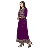 Estela - Purple Rayon Womens Jacket Style Kurti ( Pack of 1 ) - XXL