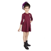 Addyvero Girls Cut Shoulder Maroon Party Dress - 4-5 Years