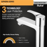 Euphoria Pillar Tap Brass Faucet- by Ruhe®