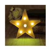 YUTIRITI Beautiful 3D Star Shaped LED Light Up Marquee Sign Night Table Wall Indoor Outdoor Decoration (15.5 x 15.5 x 2.5, Yellow)