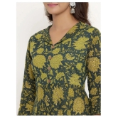 Angiya Green Cotton Anarkali Kurti - - 3XL