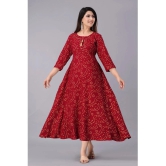 Smien - Maroon Rayon Womens Anarkali Kurti ( Pack of 1 ) - None