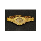 Rhonium Gold Metal Analog Womens Watch