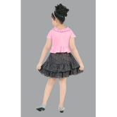 Coxxup Pink Crepe Girls Top With Skirt ( Pack of 1 ) - None