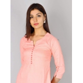 JAIPURETHNICWEAVESWomen's Rayon Slub Solid Straight Tunic Kurti (Peach)