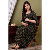 KASHVI Creation Women's Cotton Floral Printed Anarkali Maternity Feeding Kurti-MultiColor