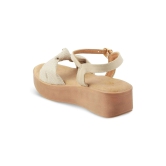 Tresmode Brera Beige Womens Platform Wedge Sandals- 36